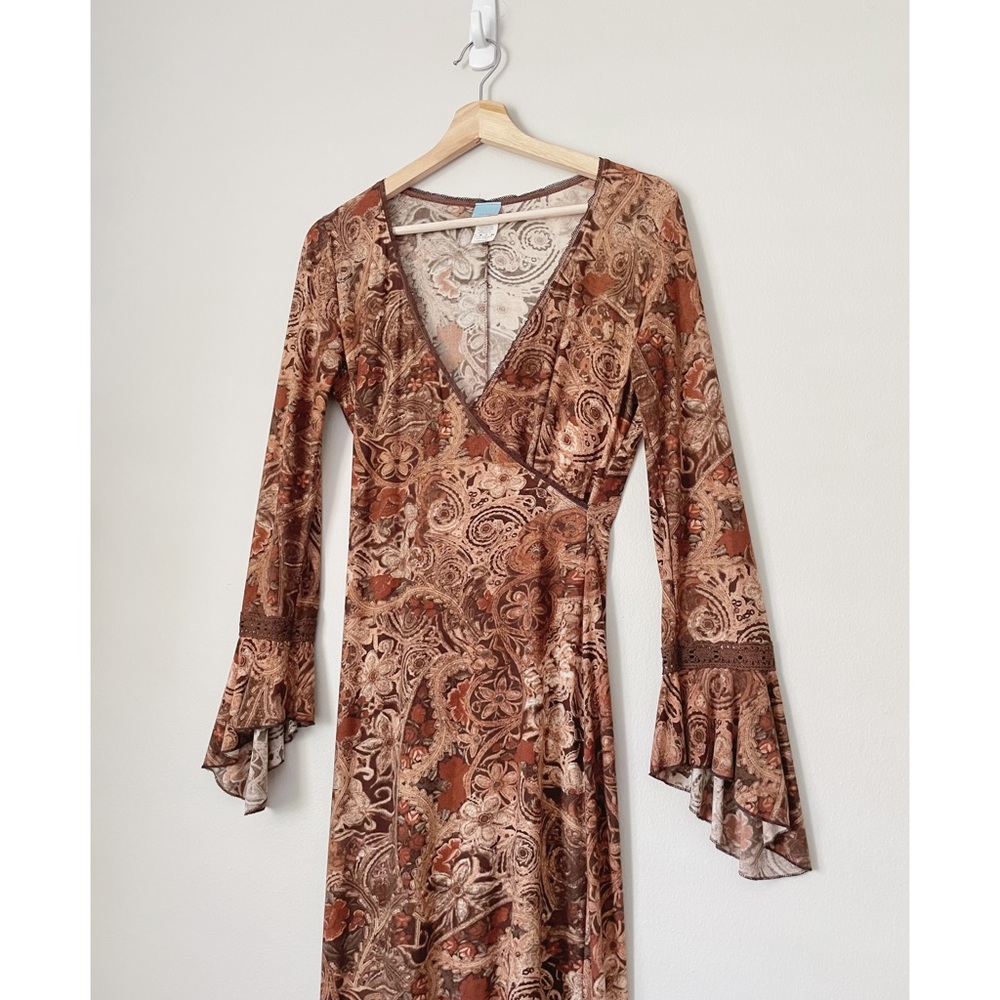 Y2K Boho Style Bell Sleeve Dress